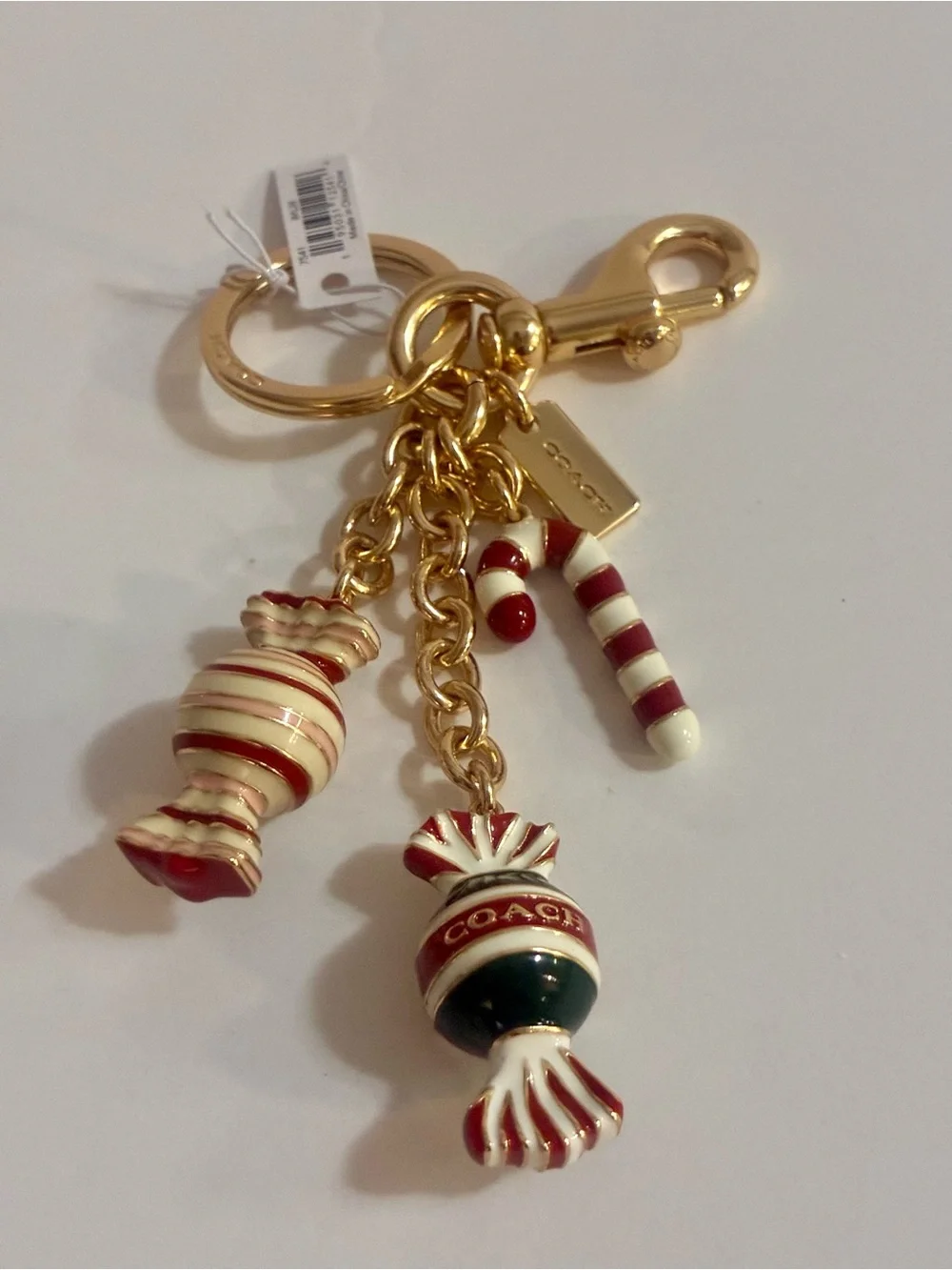 Coach Holiday Hard Candy Cluster Multicolor Bag Charm Key Chain Keyring NWT
